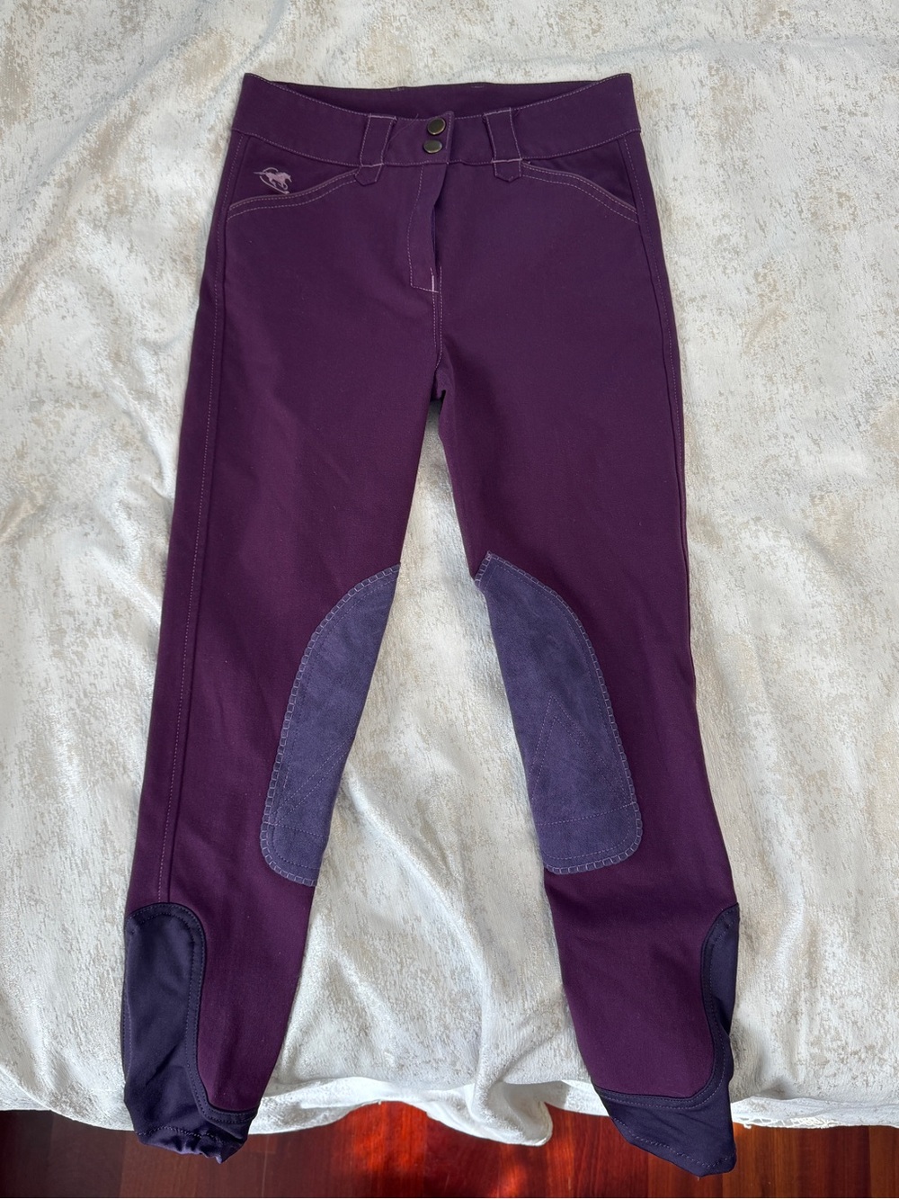 Girls' Plum Piper Riding Breeches with Knee Patches